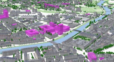 3D-Stadtmodell im Kanton Genf