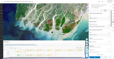 Mapeo de los manglares evaluando pérdidas, ganancias y áreas estables a lo largo del tiempo en ArcGIS Online con imágenes de Sentinel 2.
