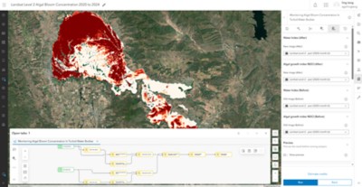 Monitoreo de la concentración de floraciones de algas en cuerpos de agua con imágenes Landsat Nivel 2.