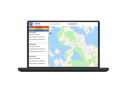 Kuvituskuva, missä on kuva Lohjan Vesihuollon häiriökartasta