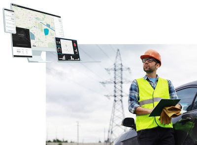 Mies kirjaa havaintoja ilmajohdosta ArcGIS-ohjelmistolla