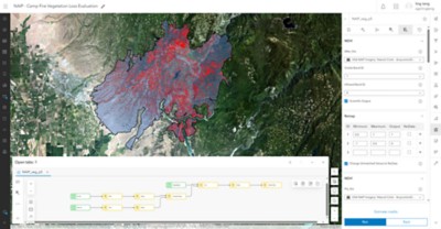 Evaluación de la pérdida de vegetación causada por fogatas en ArcGIS Online con imágenes NAIP.