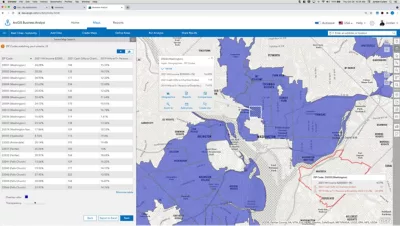 Map of demographic data and metrics