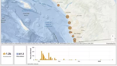 Volunteer progress along the California coast