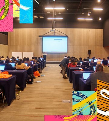 Ponente en el escenario