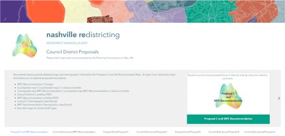 A screencap with links to several interactive maps to better understand Nashville redistricting.