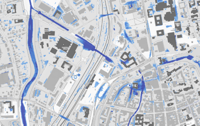 Starkregengefahrenkarte für das Stadtgebiet Göttingen