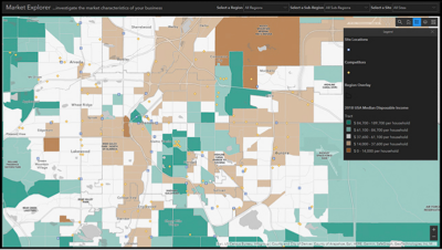 Map with green, cream, and brown parcels