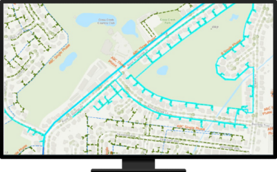 map of electric lines in a neighborhood