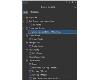 A box with a black background with the label Create Routes on top along with folders and text below