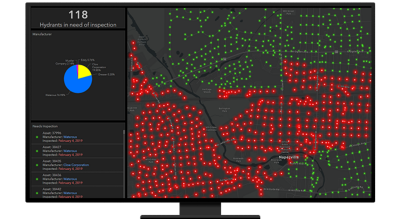 Map of hydrants in need of inspection