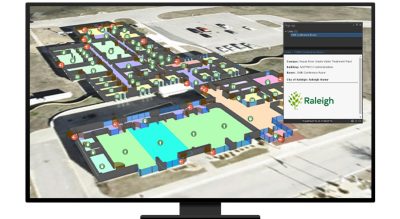 Mappa di edifici con immagini satellitari