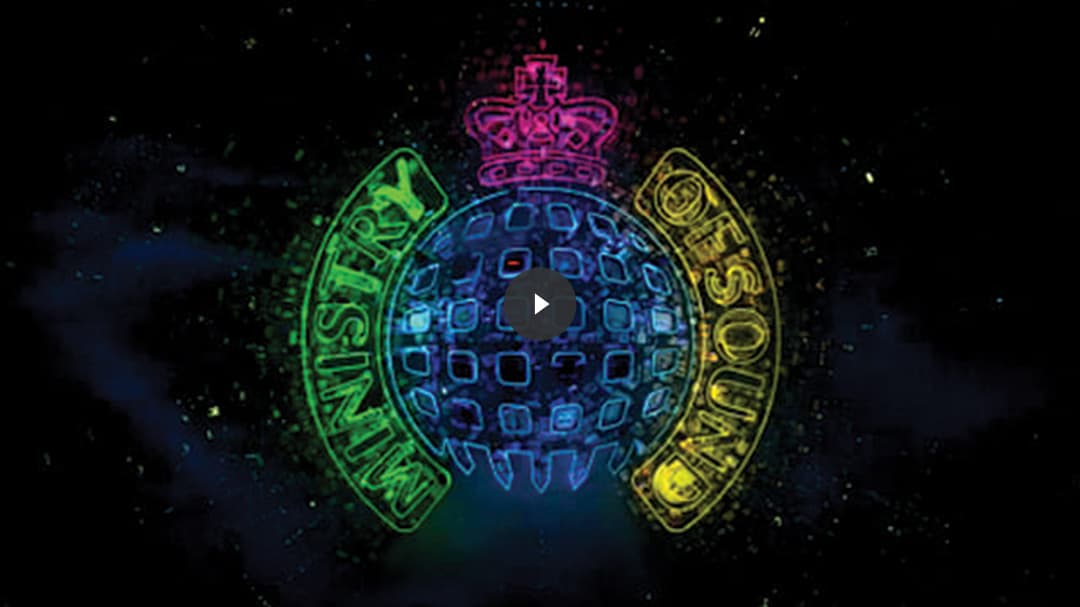 La cover dello spot di Ministry of Sound con l'icona di riproduzione video.