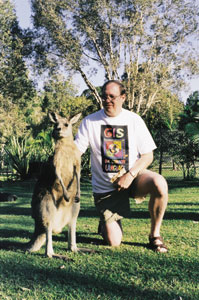 Peter Eberle and friend in Brisbane, Australia