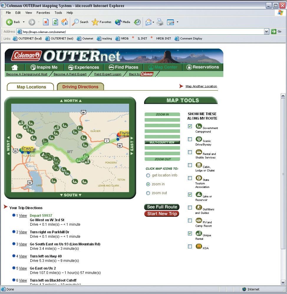 ArcNews Fall 2003 Issue Coleman Creates Online Outdoor Travel and