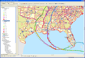 paths of Hurricanes Katrina and Rita