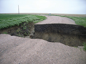 photo of washed out road