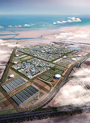 artist's concept of completed Masdar City