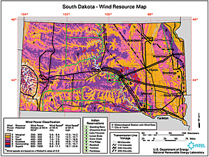 South Dakota's wind resource map