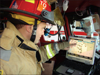 a fireman using a mobile application