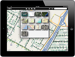 iPhone and iPad users can access a variety of basemaps for viewing GIS information.