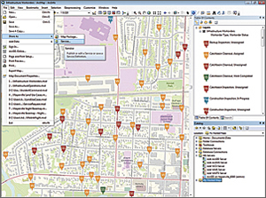 Maps published as a tile service include all the rich cartography that is part of the map.