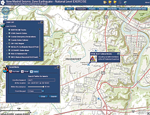 Using a social media widget in the common operating picture, the public information officer was tracked.