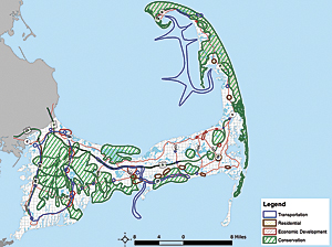 a composite map created using existing GIS layers and sketched additions