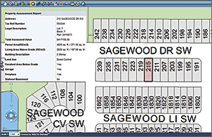 Example of public web mapping search for assessment values.