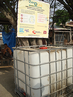 A community waste oil program where the waste oil is collected, processed/cleaned and then returned to the community as a fuel they can use again for cooking.