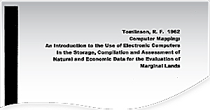 The title page of Roger Tomlinson's 1962 paper that started the work on GIS in the Government of Canada.