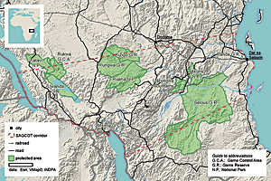 Map showing the Southern Agricultural Growth Corridor of Tanzania (SAGCOT)