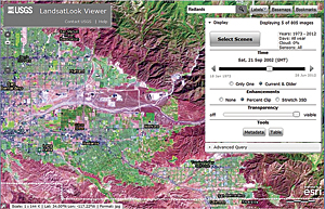 LandsatLook imagery of Redlands, California, from September 2002.
