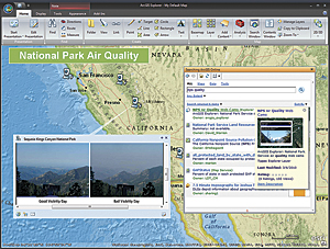 Easily search for ArcGIS Online content and add it to your ArcGIS Explorer Desktop projects.