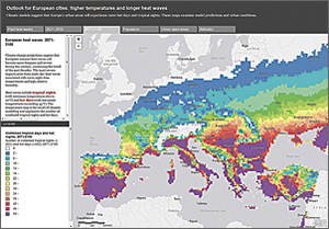 The EEA's map of heat wave risk of European cities inspired this ArcGIS Online story map.