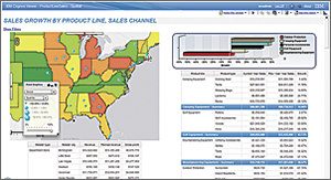 Business intelligence dashboards are enhanced with interactive maps.