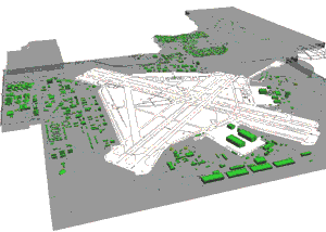 Property boundary and topographic features in ArcView 3D Analyst.