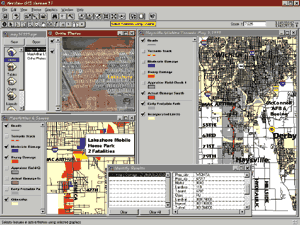 ArcView GIS was used extensively in identifying areas hit by the F4 classified tornado.