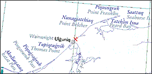 The first bilingual topographic map of the North Slope Borough created using ArcInfo
