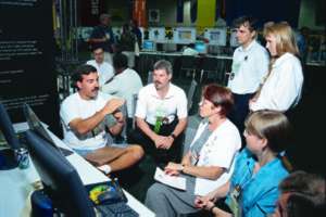 a group of users at a User Conference demonstration