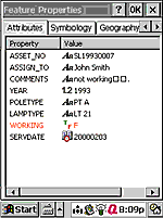 Attribute table stores feature properties, symbology, and geography