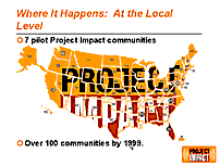 Project Impact map showing where it happens, at the local level
