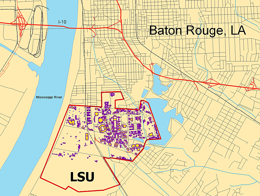 LSU University Campus Map