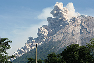 photo of Mount Merapi eruption