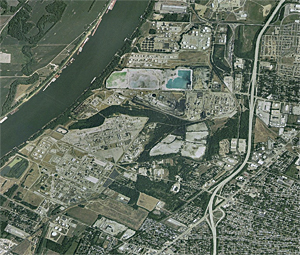 aerial photo of Louisville, see enlargement
