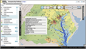A FieldScope map from the Chesapeake Water Quality Project.