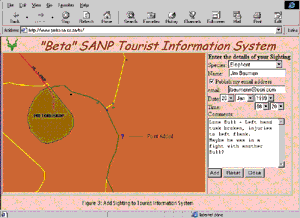 Beta South African National Parks Tourist Information System Screen Shot