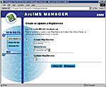 screen shot of an ArcIMS Manager web page