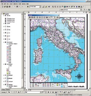 ArcView map of Italy