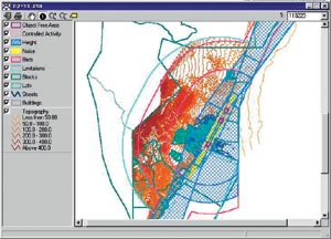 a 2-dimensional geo-inspection screen